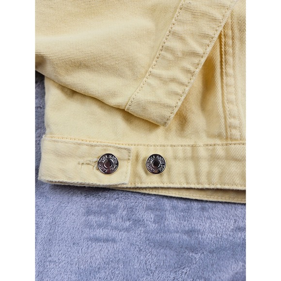 Satin Doll‎ Denim Jean Jacket Women's Teen Size XL Yellow Western Casual Sporty - Picture 10 of 14